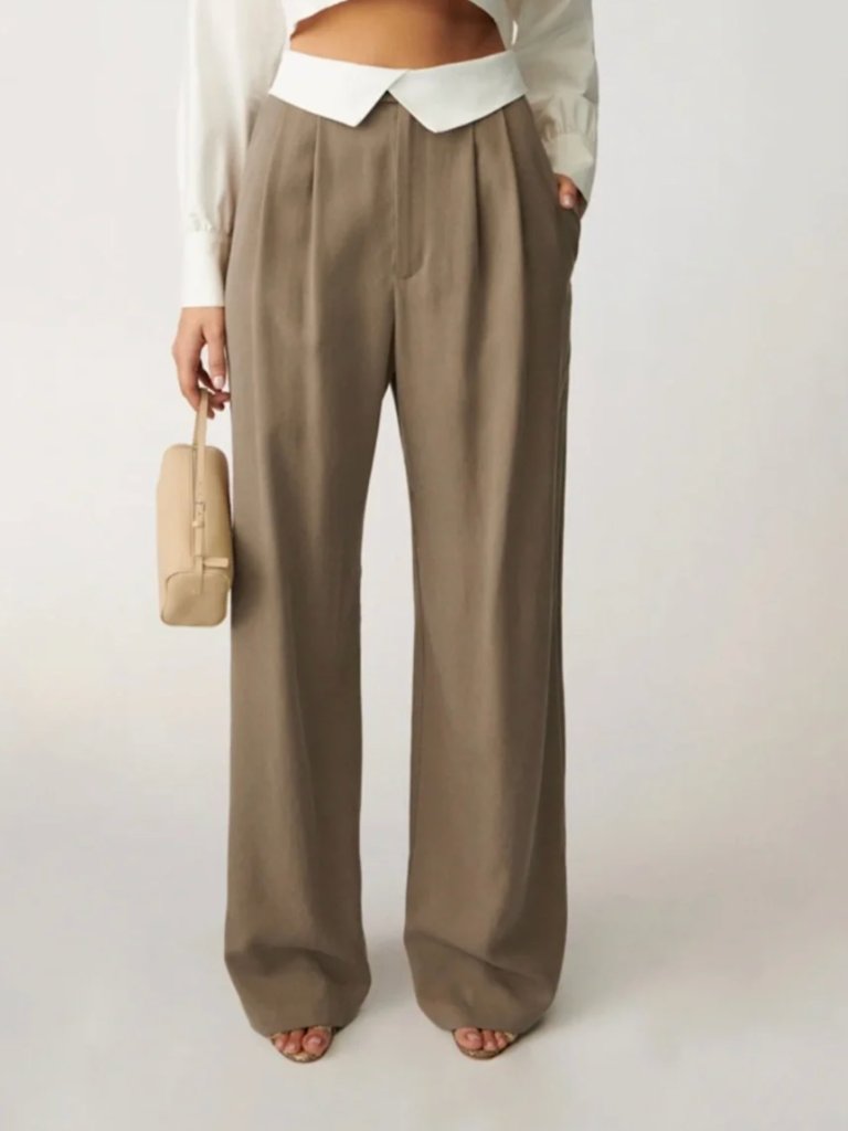 Reformation Stevie Trousers In Mushroom